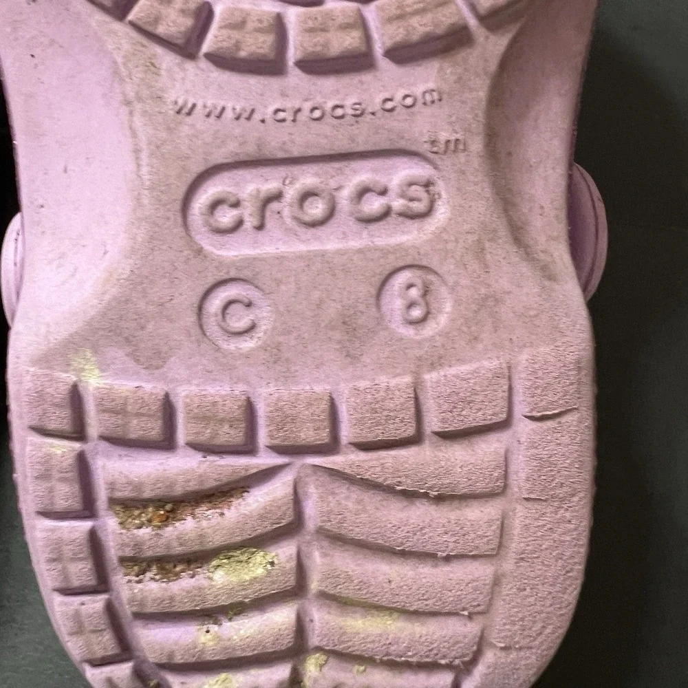 Crocs Kids Classic Purple Space Glitter Clogs Size 8C